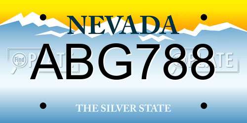 ABG788 Nevada License Plate