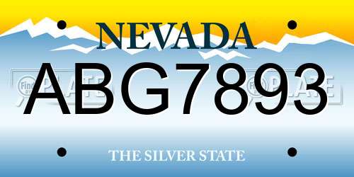 ABG7893 Nevada License Plate