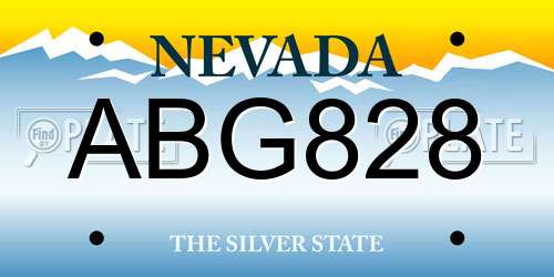 ABG828 Nevada License Plate