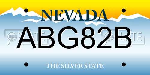 ABG82B Nevada License Plate