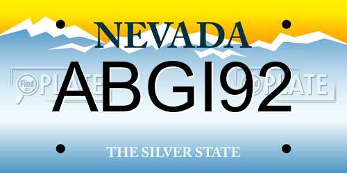 ABGI92 Nevada License Plate