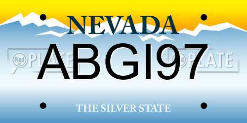 ABGI97 Nevada License Plate
