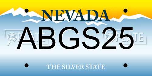 ABGS25 Nevada License Plate