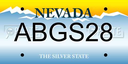 ABGS28 Nevada License Plate