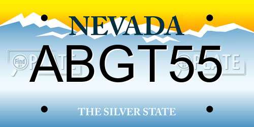 ABGT55 Nevada License Plate