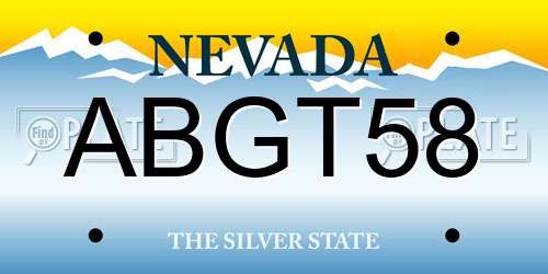 ABGT58 Nevada License Plate