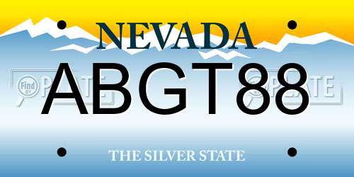ABGT88 Nevada License Plate