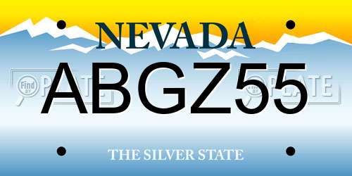 ABGZ55 Nevada License Plate