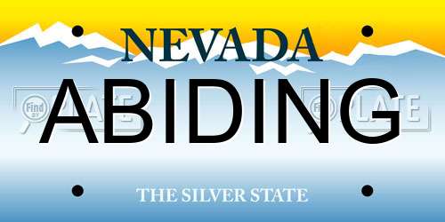 ABIDING Nevada License Plate