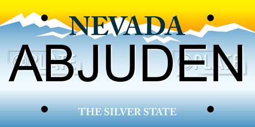 ABJUDEN Nevada License Plate