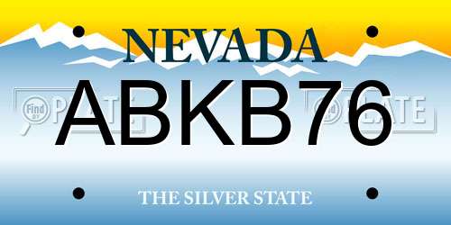 ABKB76 Nevada License Plate