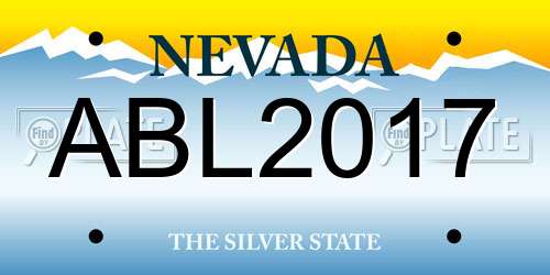 ABL2017 Nevada License Plate