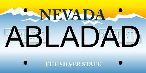ABLADAD Nevada License Plate