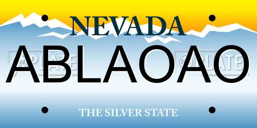 ABLAOAO Nevada License Plate