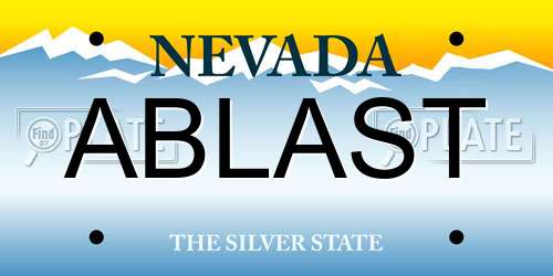 ABLAST Nevada License Plate