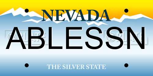ABLESSN Nevada License Plate