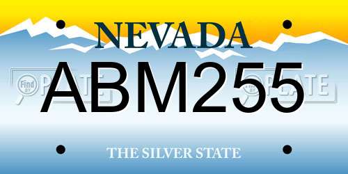 ABM255 Nevada License Plate