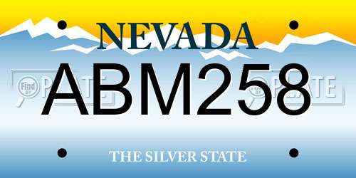 ABM258 Nevada License Plate