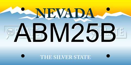 ABM25B Nevada License Plate