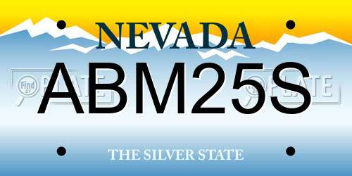 ABM25S Nevada License Plate