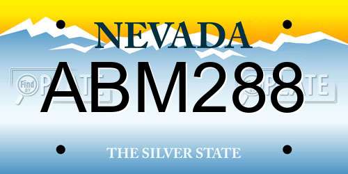 ABM288 Nevada License Plate