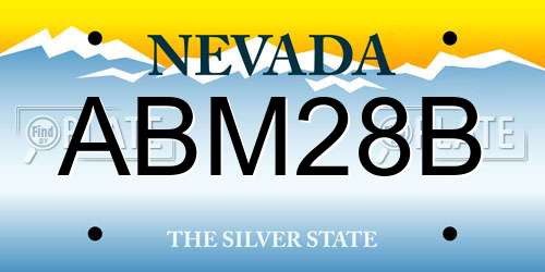 ABM28B Nevada License Plate