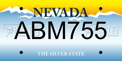ABM755 Nevada License Plate