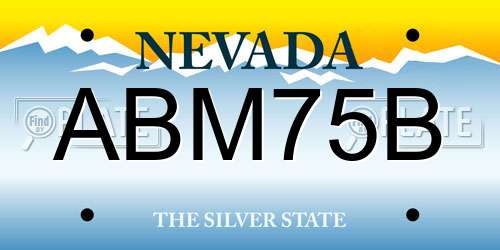 ABM75B Nevada License Plate