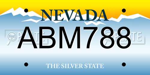 ABM788 Nevada License Plate