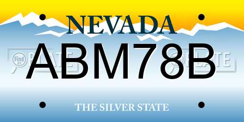ABM78B Nevada License Plate
