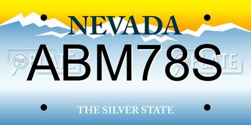 ABM78S Nevada License Plate