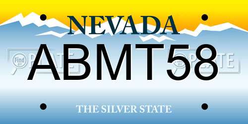 ABMT58 Nevada License Plate