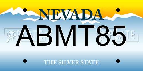 ABMT85 Nevada License Plate