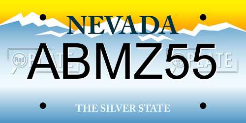 ABMZ55 Nevada License Plate