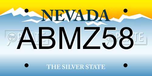ABMZ58 Nevada License Plate