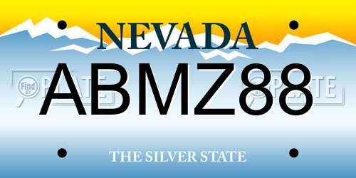 ABMZ88 Nevada License Plate