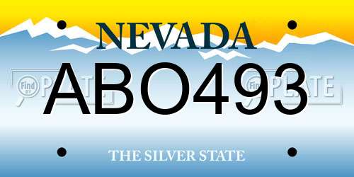 ABO493 Nevada License Plate