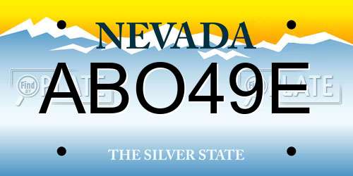 ABO49E Nevada License Plate