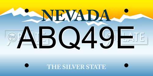 ABQ49E Nevada License Plate