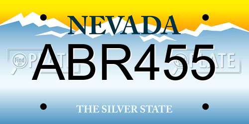 ABR455 Nevada License Plate