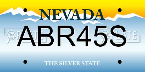 ABR45S Nevada License Plate
