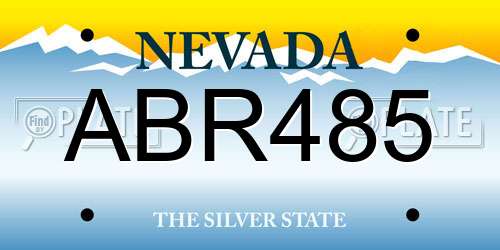 ABR485 Nevada License Plate