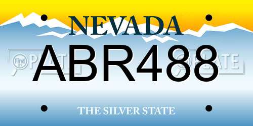 ABR488 Nevada License Plate