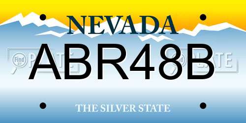 ABR48B Nevada License Plate