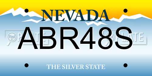 ABR48S Nevada License Plate