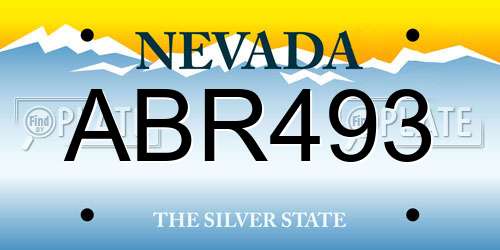 ABR493 Nevada License Plate
