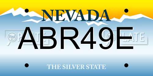 ABR49E Nevada License Plate