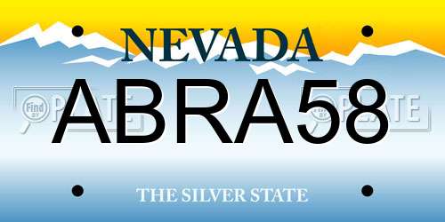 ABRA58 Nevada License Plate
