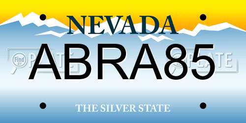 ABRA85 Nevada License Plate