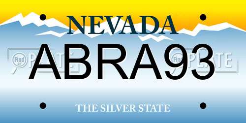 ABRA93 Nevada License Plate